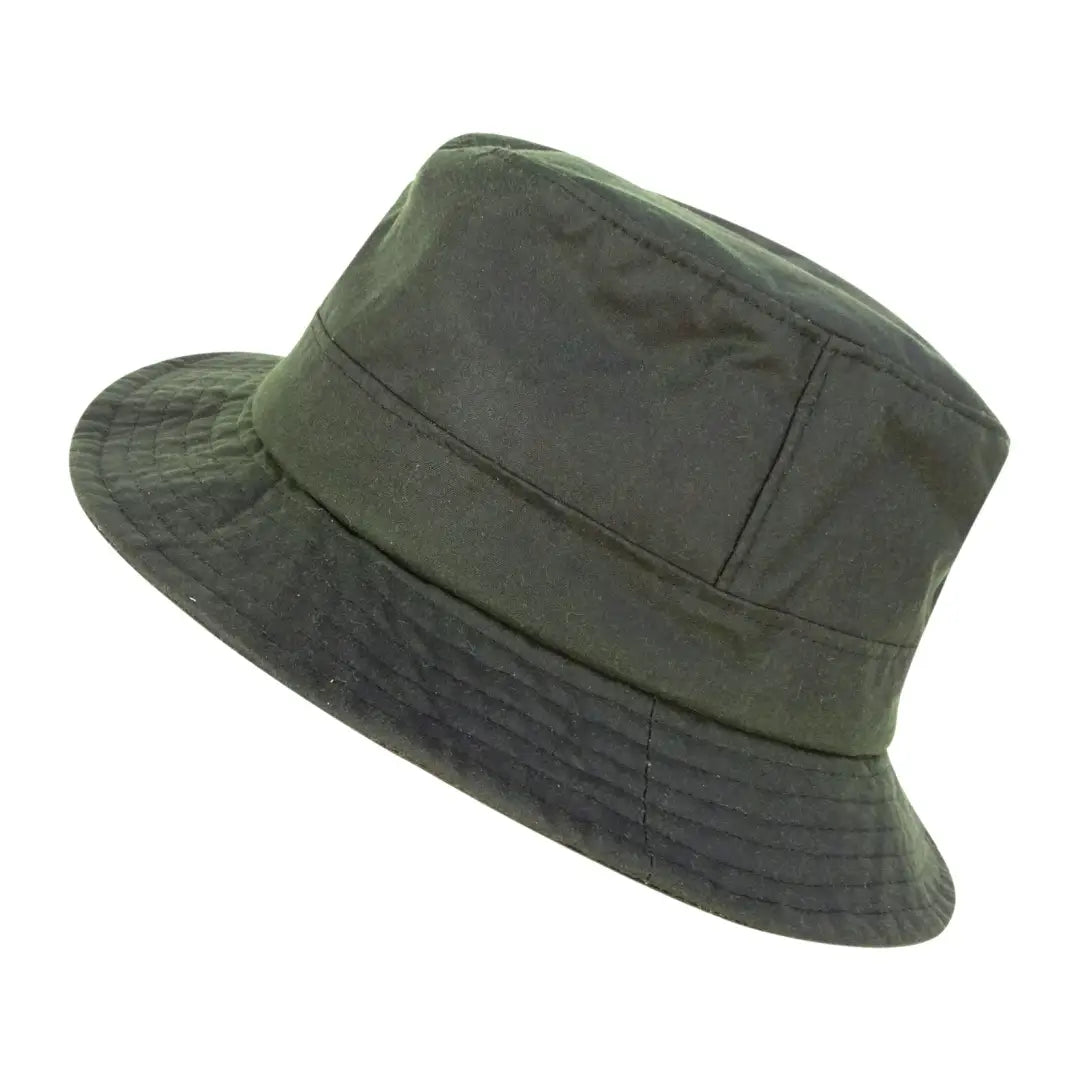 Olive green hoggs of fife waxed bush hat with a wide brim for outdoor adventures