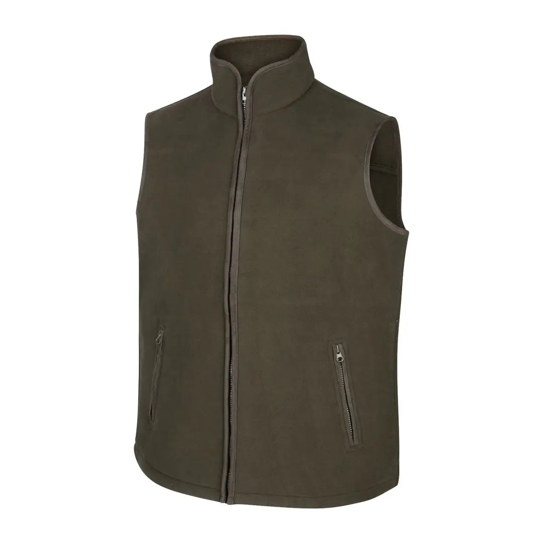 Dark green Woodhall Junior Fleece Gilet with zipper and side pockets for kids