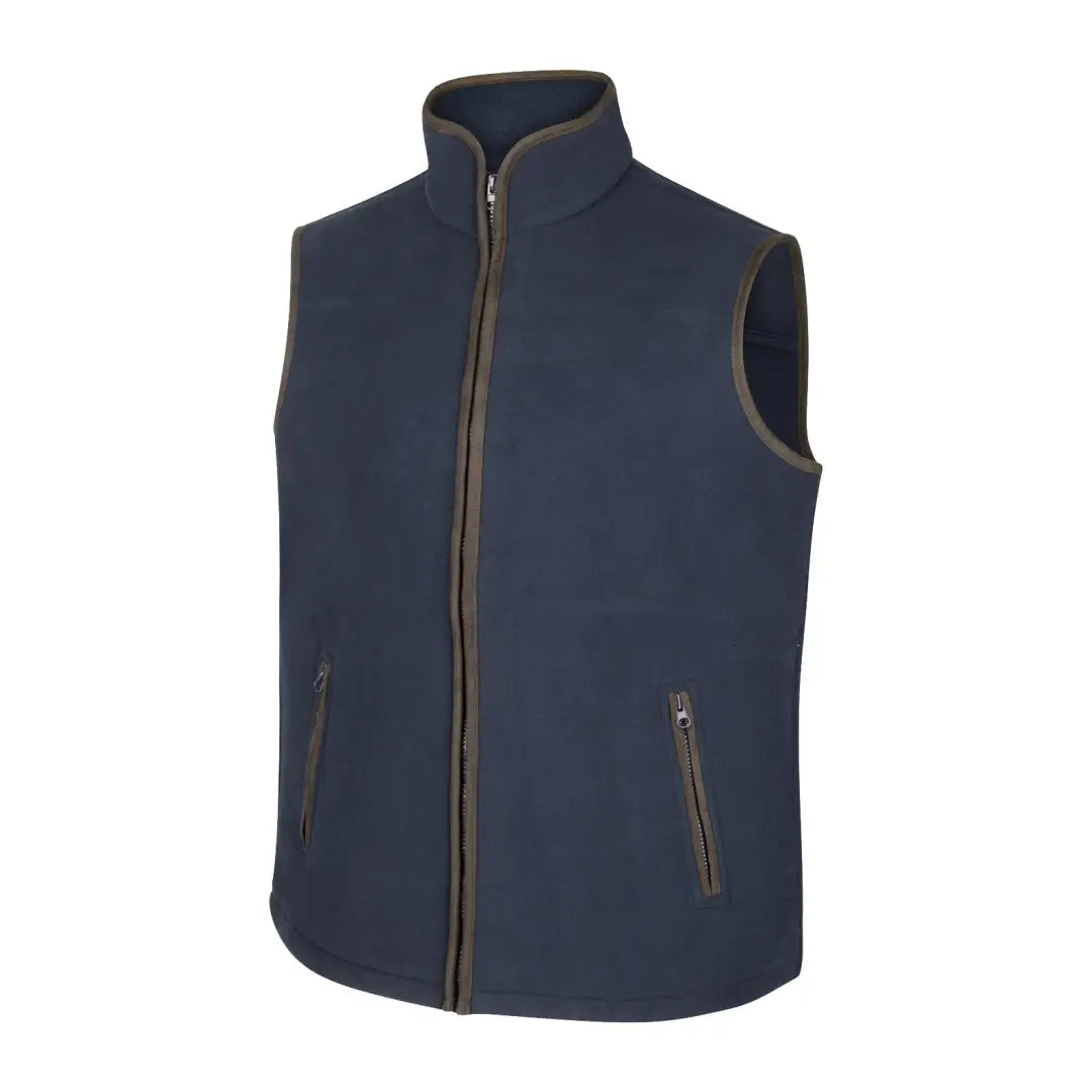 Navy blue sleeveless zip-up vest for kids, perfect Woodhall Junior fleece gilet