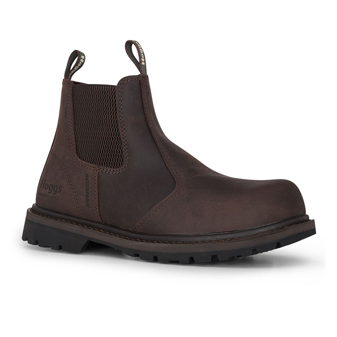 Brown leather Zeus Safety Dealer Boots for durable, comfortable work wear