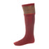 Red knee-high House of Cheviot Tayside Socks with a cool patterned cuff for country clothing