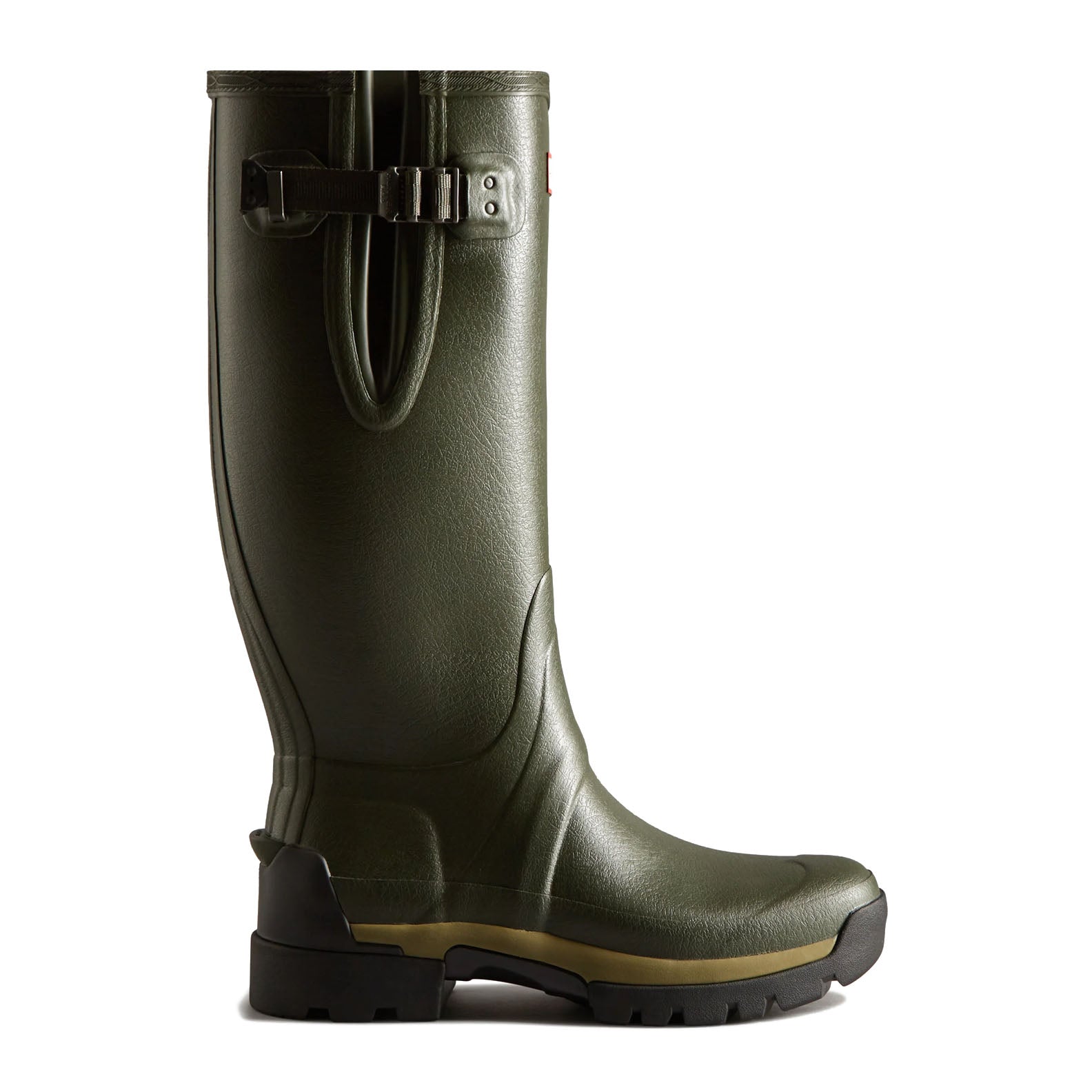 Olive green Hunter Balmoral Tall Adjustable Neoprene Wellington Boots for country clothing and outdoors