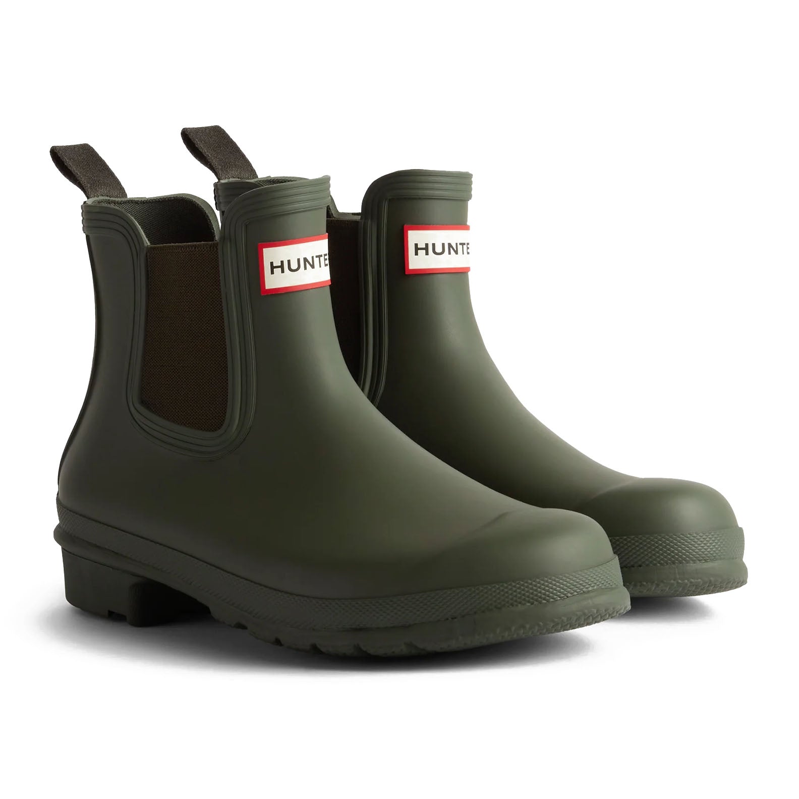 Olive green Hunter Womens Original Chelsea Boot for stylish rainy days