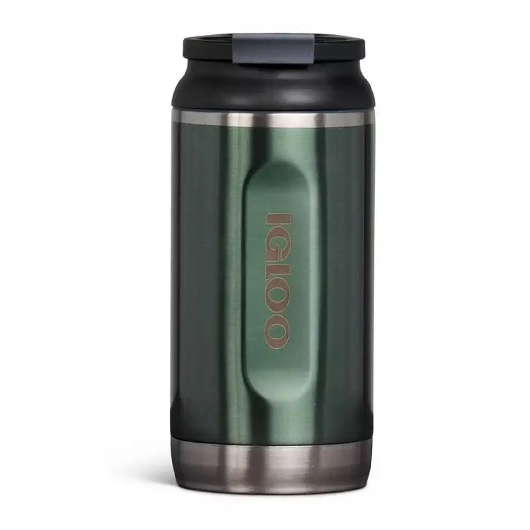 Metallic green Igloo Tumbler 12oz for hunting and outdoor adventures with a black lid