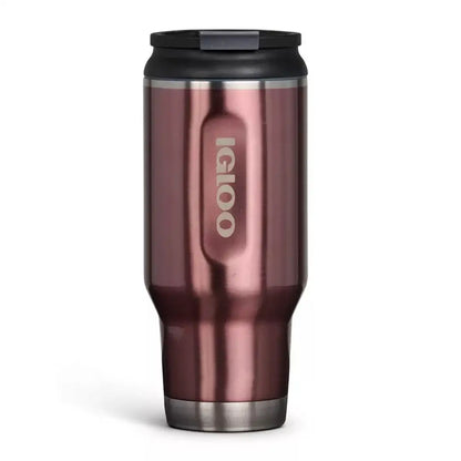 Rose gold Igloo Tumbler 32oz with sleek metallic finish and stylish branding