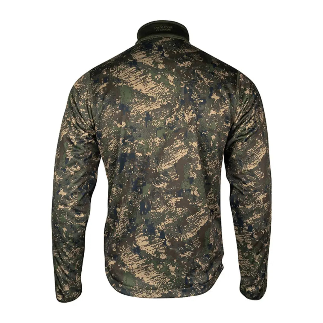 Camouflage long-sleeved Jack Pyke Ashcombe Technical Fleece Jacket with high collar