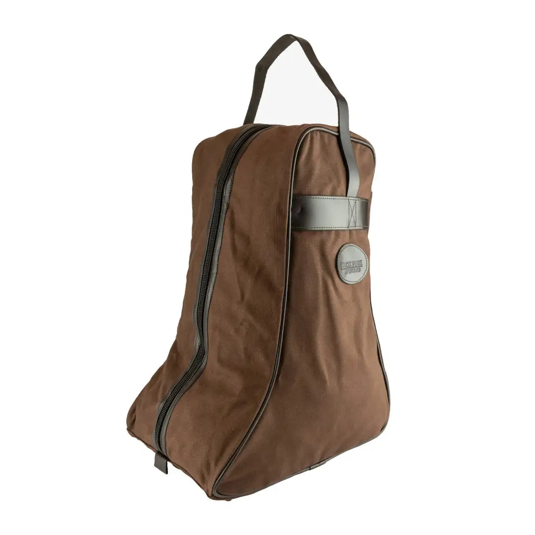 Brown Jack Pyke Canvas Boot Bag with handle and zipper for easy transport