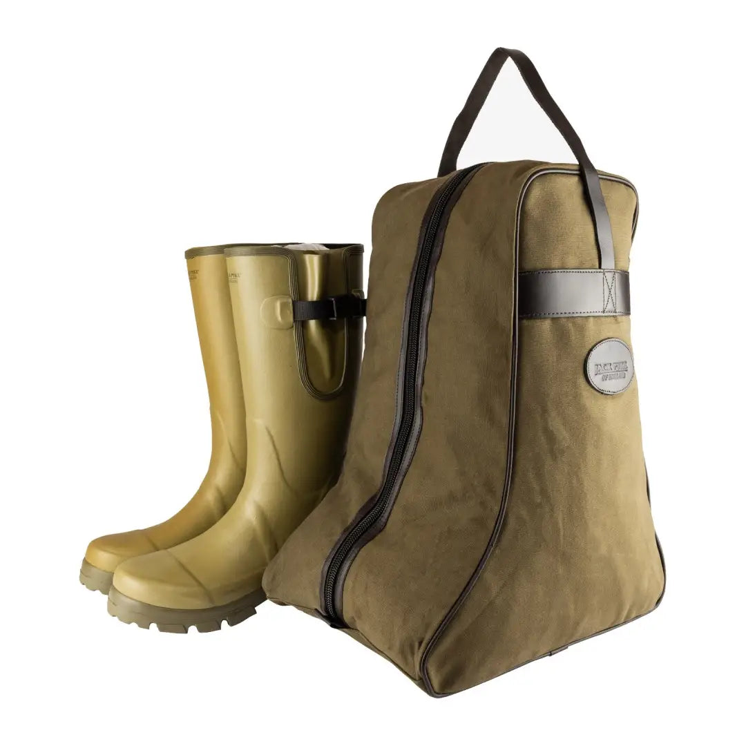 Yellow rubber boots with matching storage bag from Jack Pyke, perfect Wellington boot bag