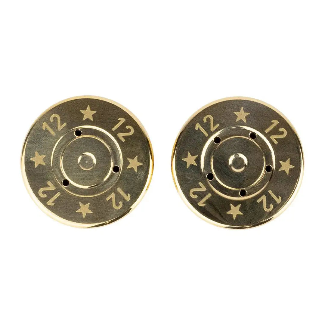 Pair of Jack Pyke Cartridge cufflinks with engraved numbers and stars for a stylish touch