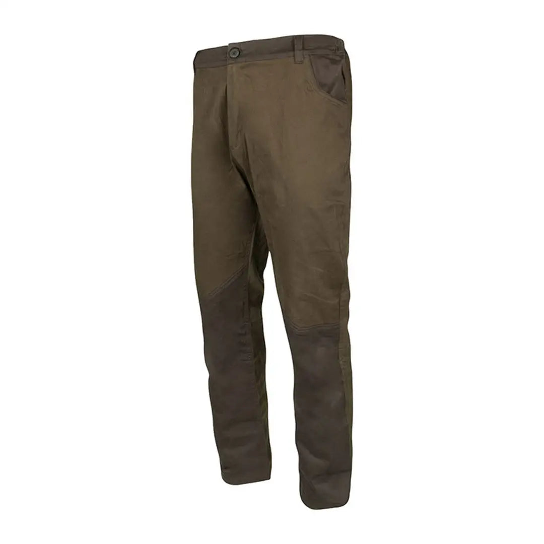 Olive green Jack Pyke Cotton Stretch Trousers with pockets and belt loops