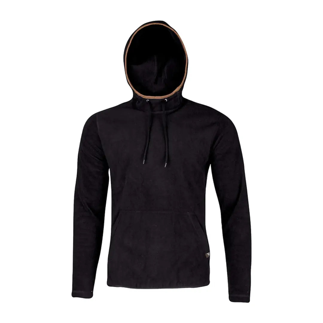 Black hooded sweatshirt with drawstrings and contrasting trim from Jack Pyke Country fleece