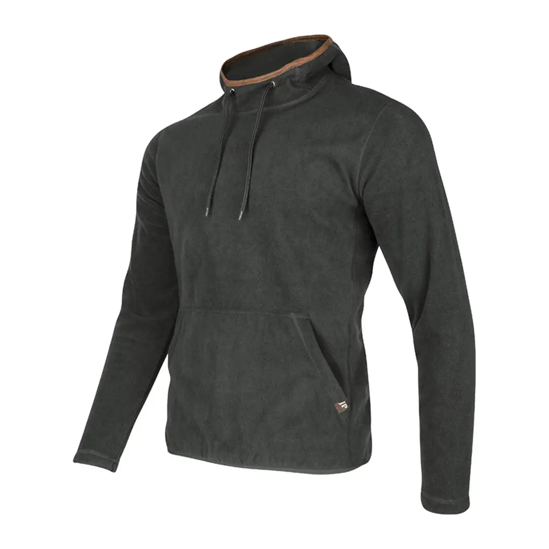 Dark green Jack Pyke Country fleece hoodie with front pocket and drawstring collar