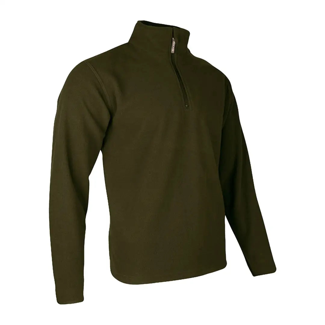 Dark green Jack Pyke Country Fleece Top with quarter-zip collar for warmth and style