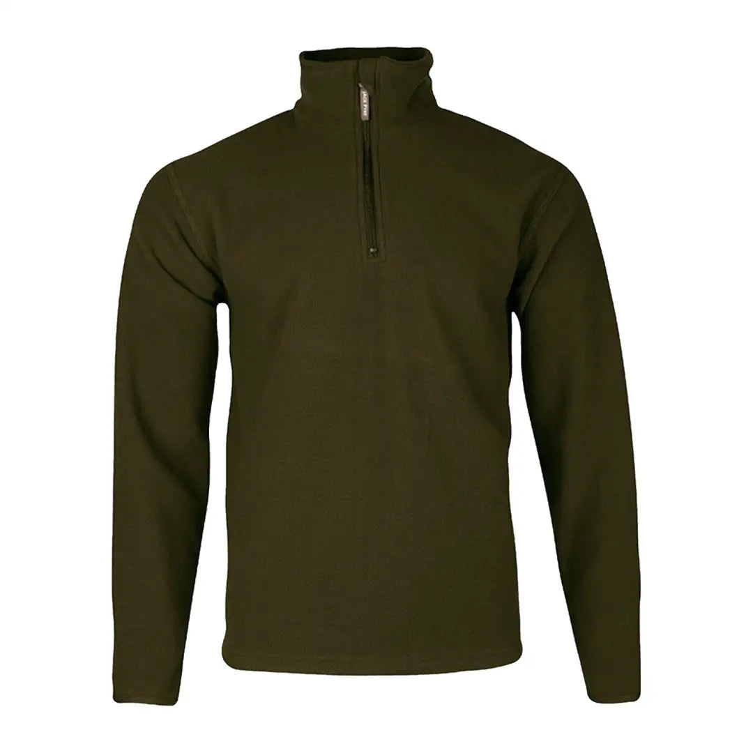 Dark green Jack Pyke Country Fleece Top with quarter-zip collar for outdoor adventures