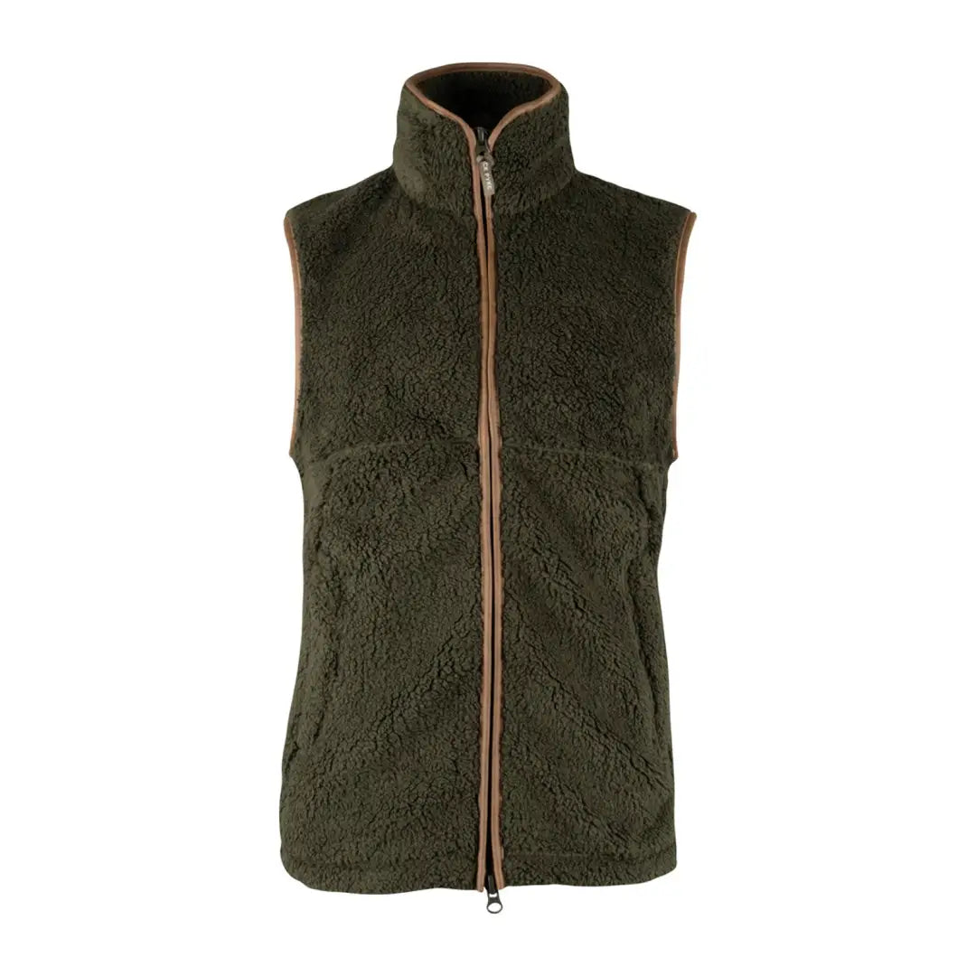 Dark green Jack Pyke Countryman chunky fleece gilet with full-length zipper