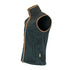 Dark green fleece gilet with tan trim and high collar by Jack Pyke Countryman