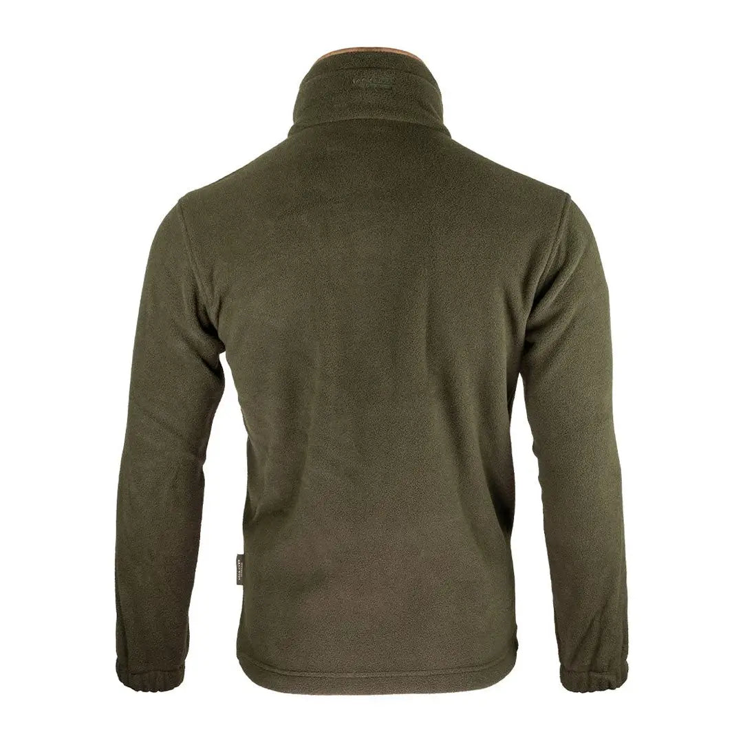 Olive green Jack Pyke Countryman fleece jacket with high collar and zipper closure