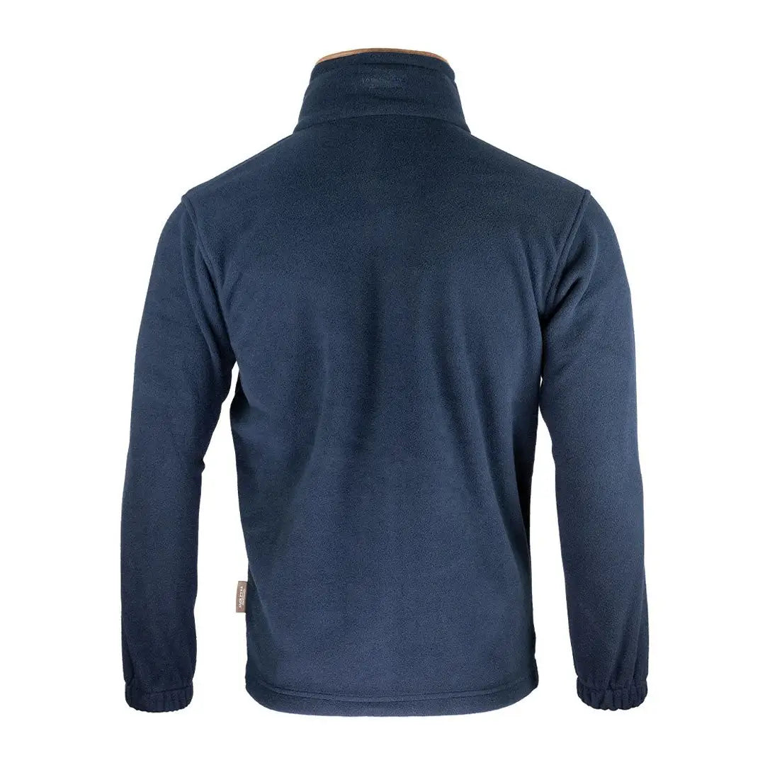 Navy blue Jack Pyke Countryman fleece jacket with high collar and full-length zipper