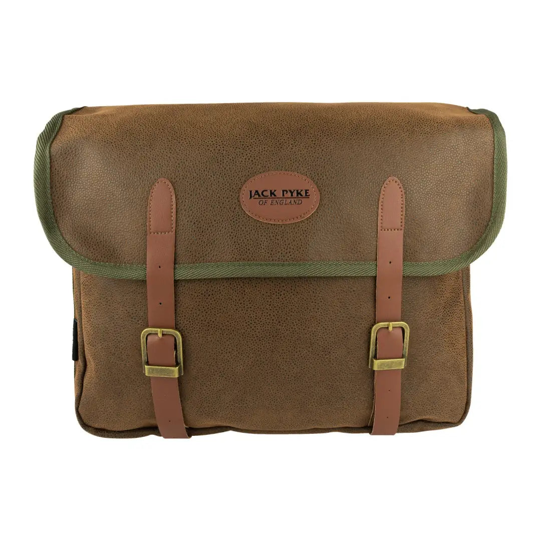 Rugged brown canvas Jack Pyke Duotex Dog Bag with stylish leather straps and buckles