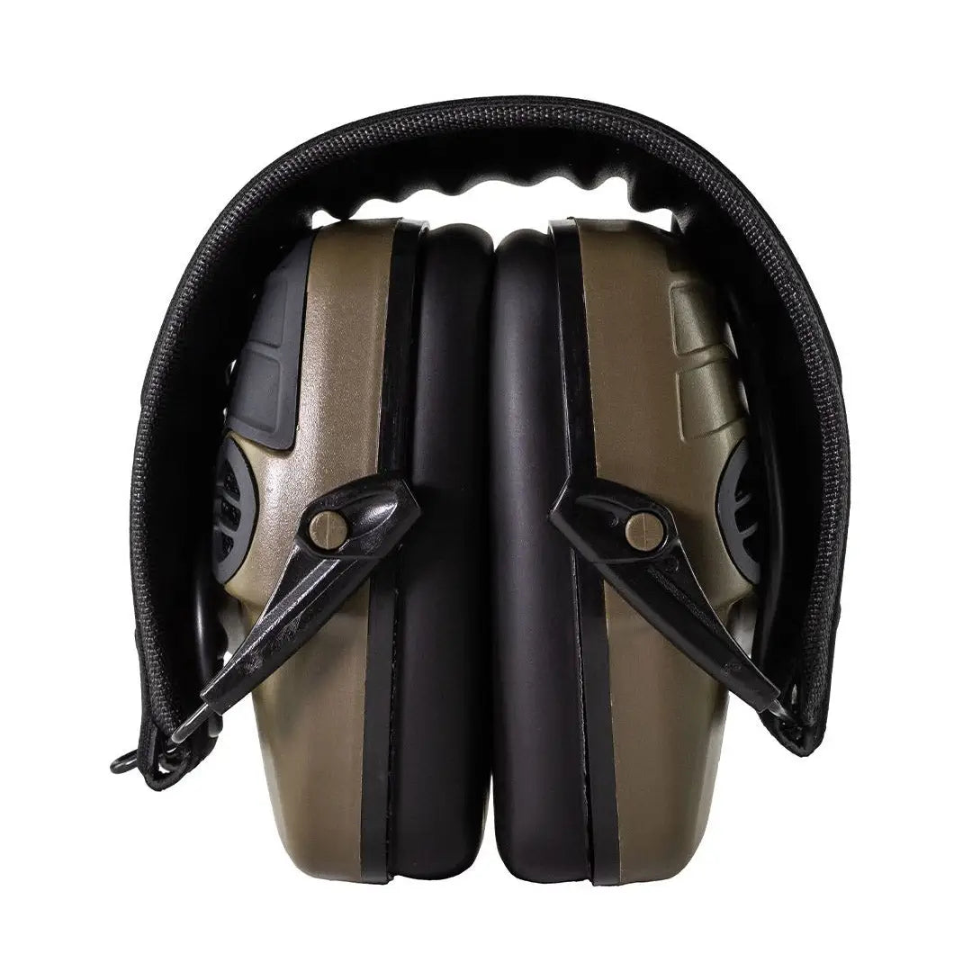 Olive green and black Jack Pyke Electronic Ear Defenders for noise cancellation