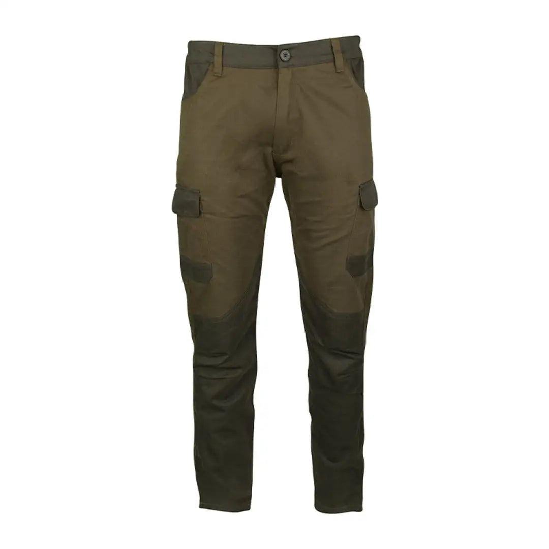 Olive green Jack Pyke Fieldman Trousers with side pockets and tapered legs