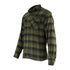 Green and black plaid Jack Pyke flannel shirt with long sleeves and a stylish collar