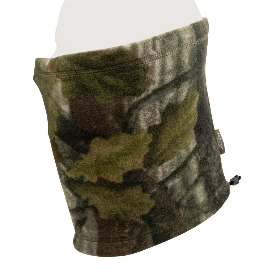 Camouflage Jack Pyke Fleece neck gaiter with drawstring for warmth and style