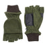 Pair of green Jack Pyke Fleece Shooters Mitts with fold-over mitten tops