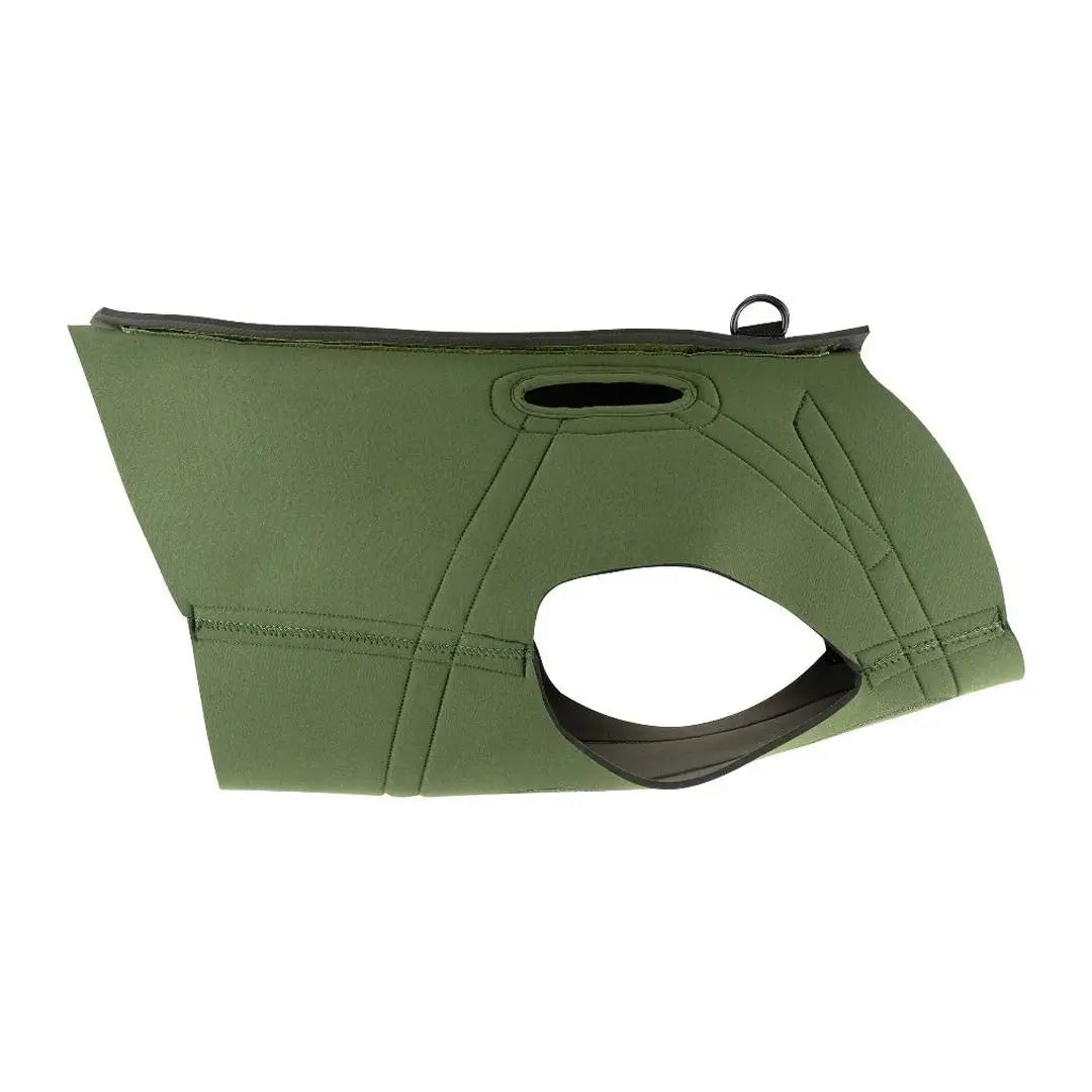 Green Jack Pyke Neo Dog Vest with a leg cutout for comfy canine adventures