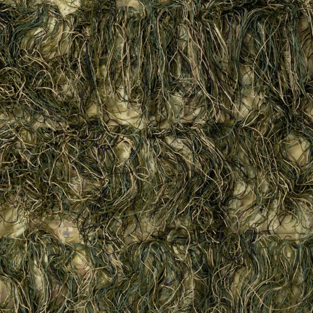 Tangled green seaweed backdrop for Jack Pyke Ghillie Hide Net camouflage