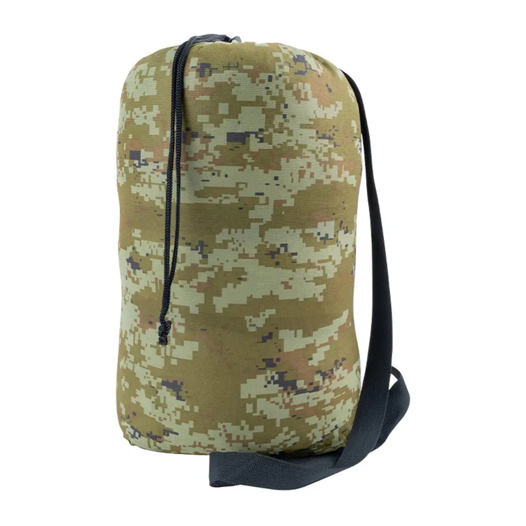 Camouflage-patterned backpack with black straps for Jack Pyke Ghillie Hide Net