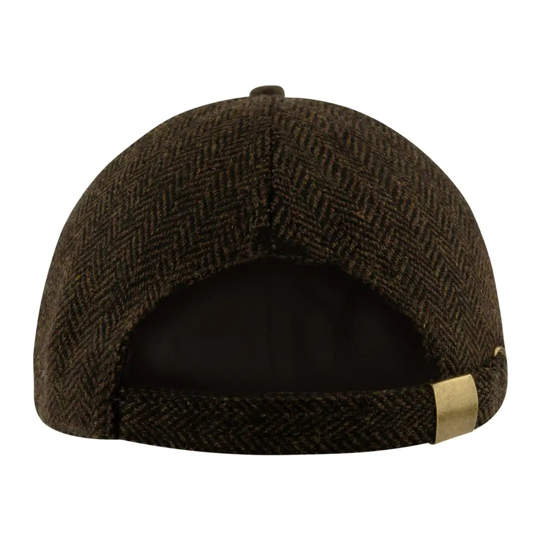 Dark brown tweed Jack Pyke Herringbone Baseball Cap with adjustable back strap