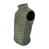 Olive green Jack Pyke Hybrid Quilted Gilet features a high collar and side zipper