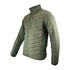 Olive green Jack Pyke Hybrid quilted jacket with high collar and zippered pockets