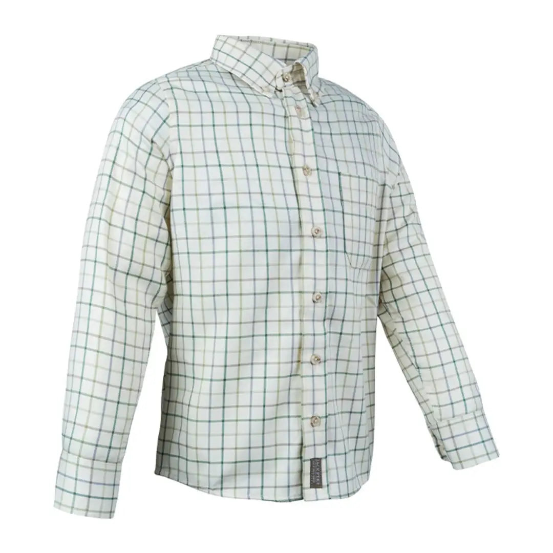 White checkered Jack Pyke Junior Countryman Shirt in green and blue for kids