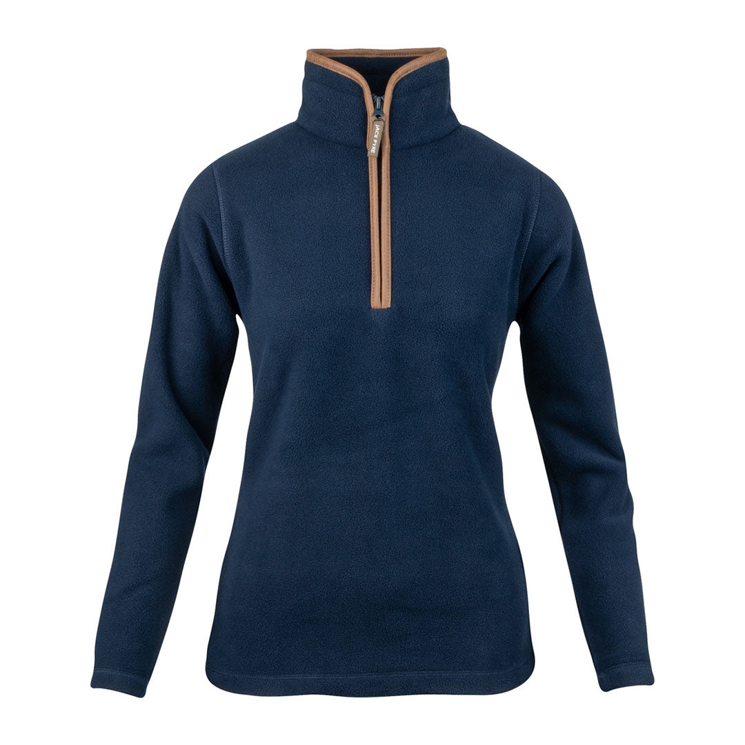 Navy blue fleece pullover with brown trim from Jack Pyke Ladies Countryman collection