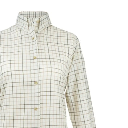 Jack Pyke Ladies Countryman Long Sleeved Shirt in white grid pattern for stylish outdoors