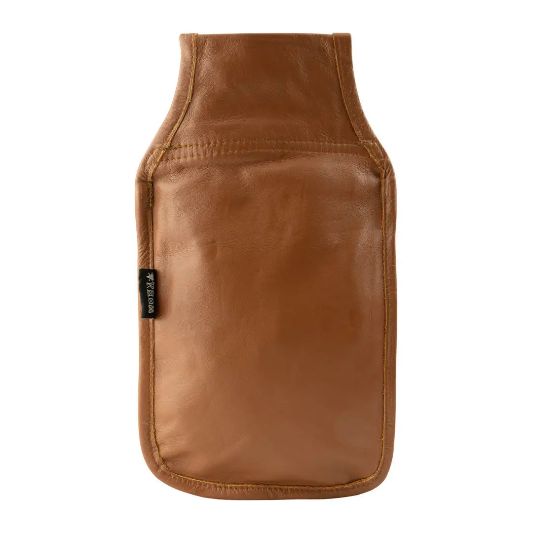 Tan leather holster pouch with front pocket, perfect for Jack Pyke Leather Cartridge use