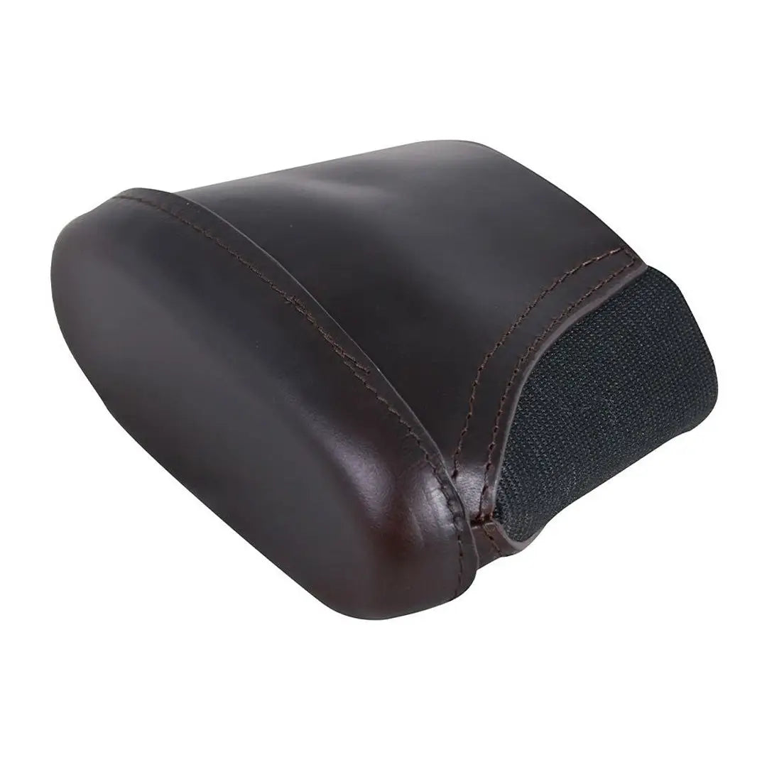 Black leather motorcycle seat cushion from Jack Pyke Leather Stock Pad for comfort