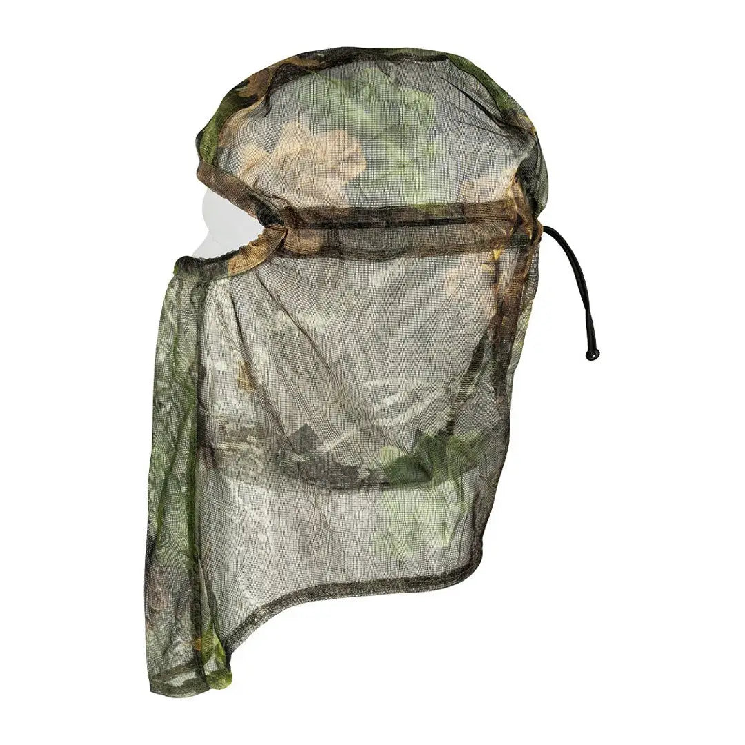 Camouflage mesh balaclava with drawstring, perfect for Jack Pyke lightweight gear