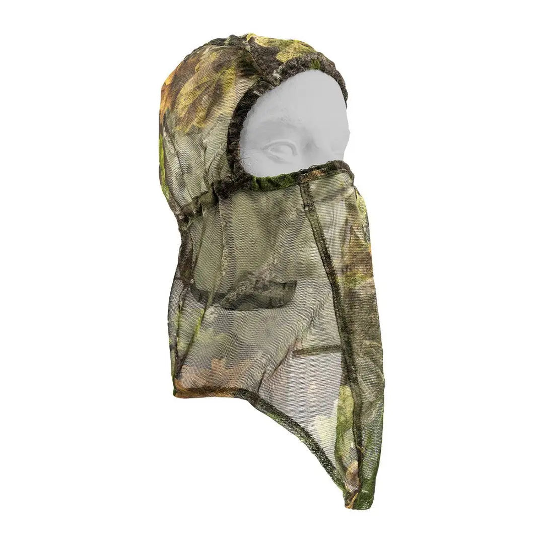 Camouflage Jack Pyke Lightweight Mesh Balaclava for full neck coverage during hunting