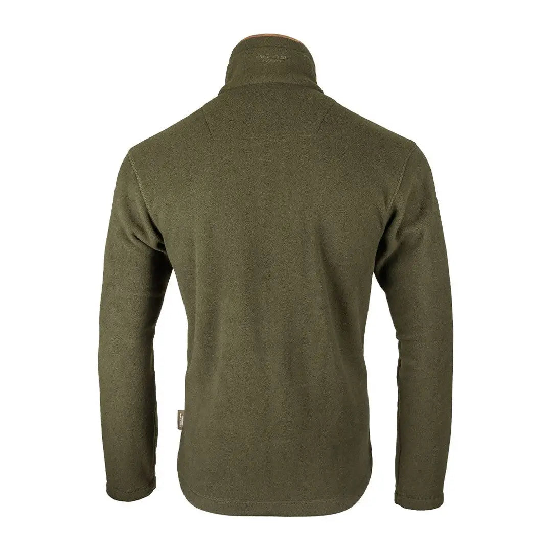 Olive green Jack Pyke Countryman Fleece Pullover with high collar and zipper