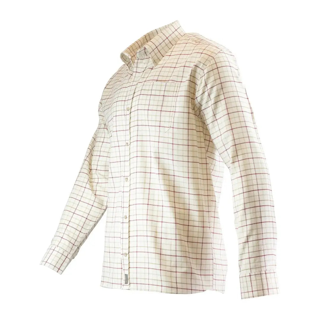 Cream-colored Jack Pyke Countryman Long Sleeved Shirt with brown checkered pattern