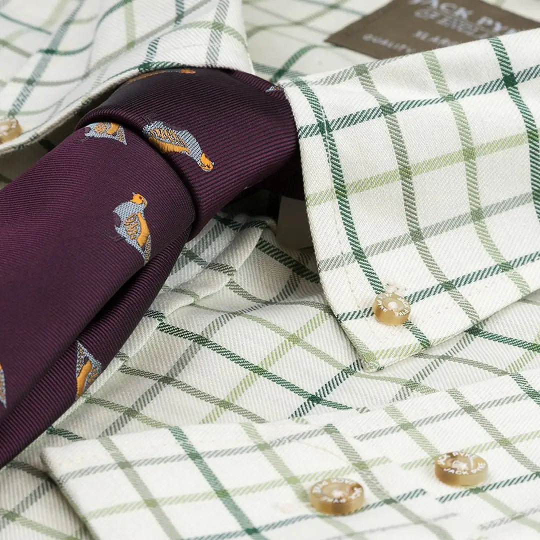 Checkered Jack Pyke Countryman Long Sleeved Shirt with a stylish purple necktie