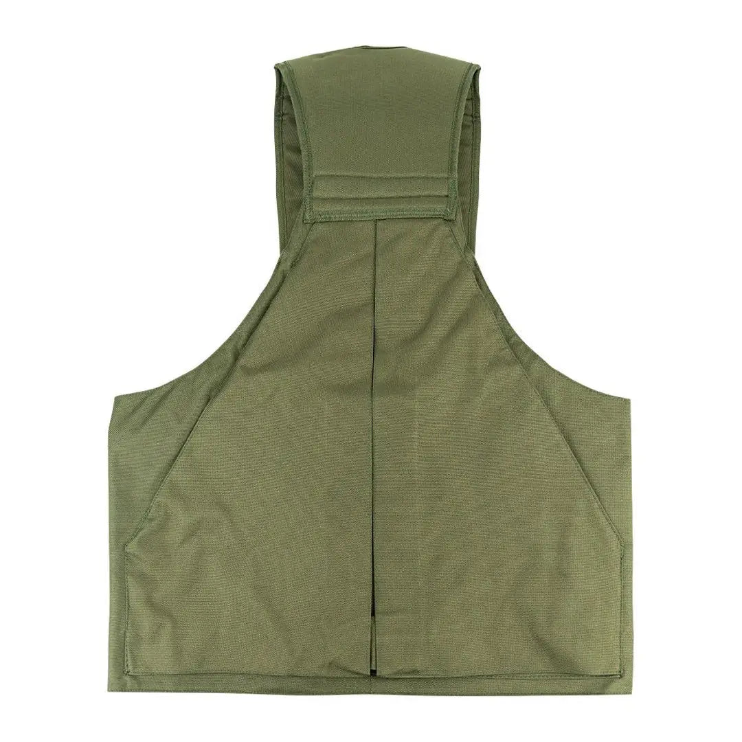 Olive green Jack Pyke Handlers Vest with high collar for tactical outdoor adventures