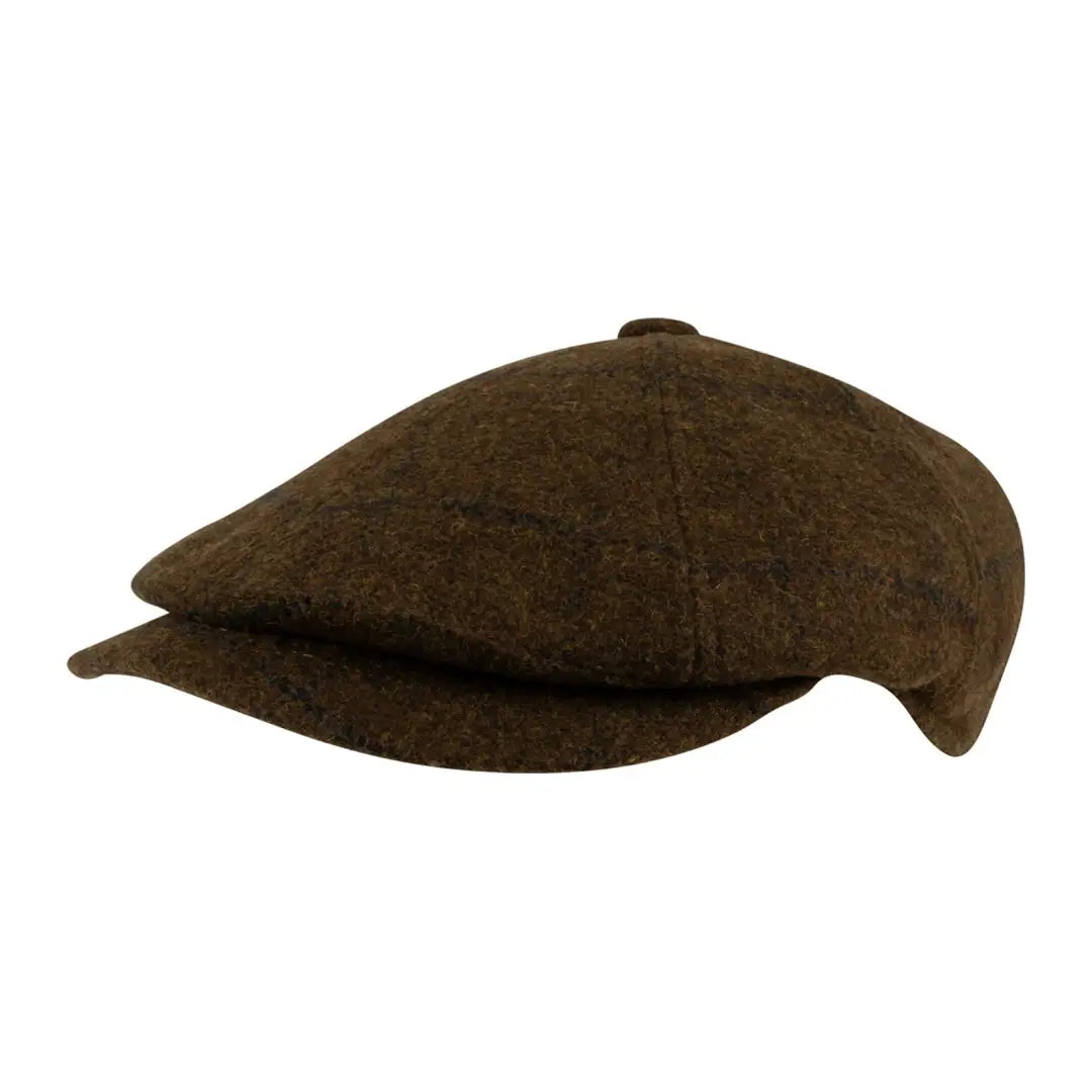 Brown Jack Pyke Newsboy Cap featuring a rounded crown and short brim for style