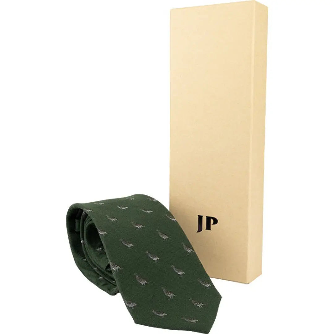 Dark green Partridge Silk Tie featuring a light pattern for stylish looks