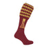 Burgundy and gold knit sock with tassel, perfect Jack Pyke Pebble Shooting Socks style