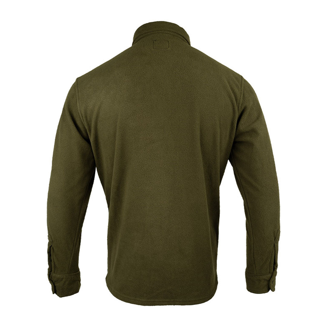 Olive green long-sleeved Jack Pyke Polar Fleece Shirt for cozy comfort and style