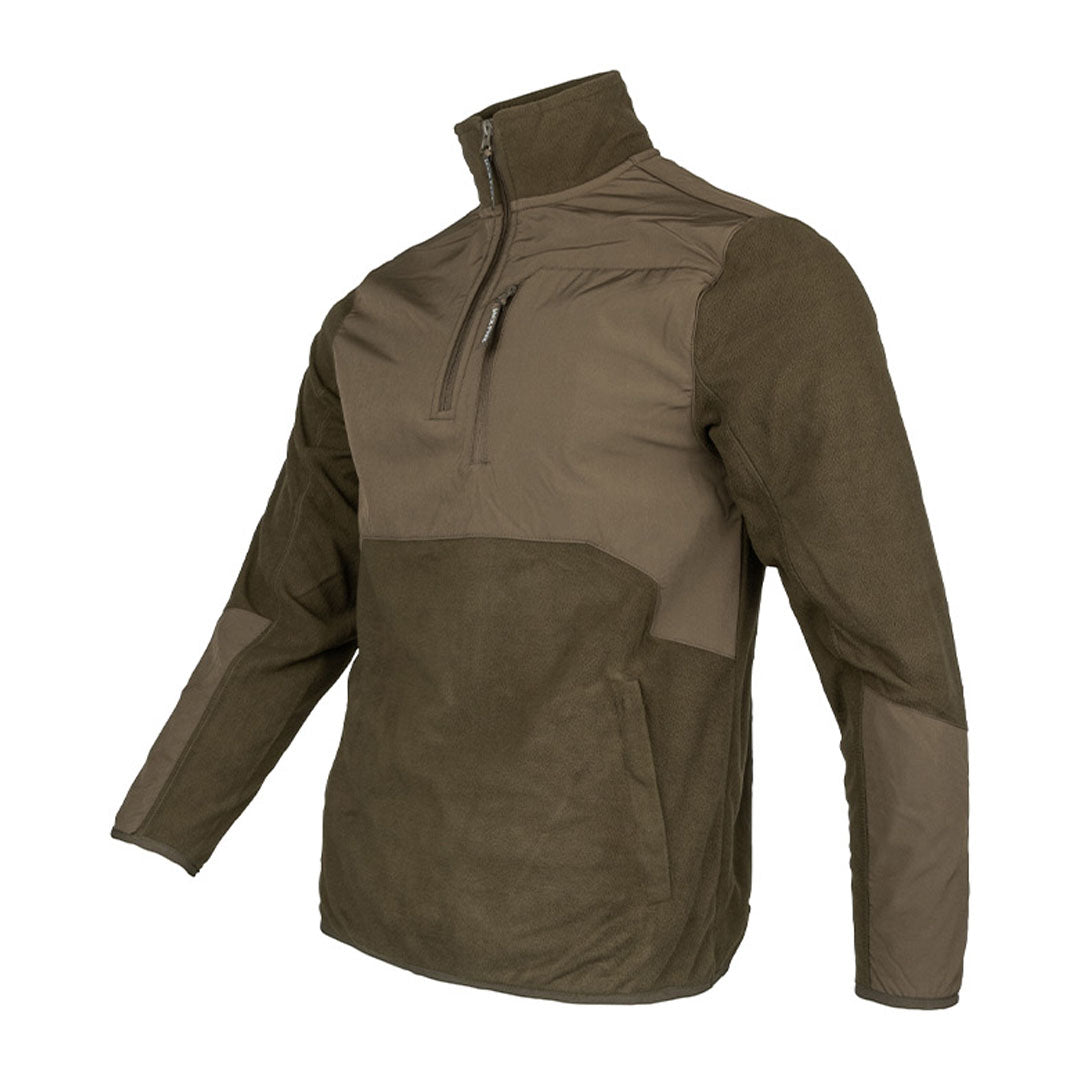 Olive green half-zip pullover from Jack Pyke Rannock Fleece collection